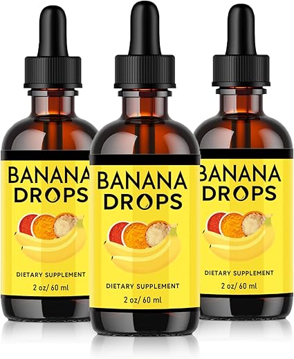 Generic - Banana Drops: Extrato Orgânico de Banana em Gotas para Saúde Intestinal e Perda de Peso – 3 Unidades