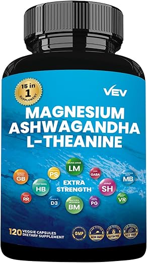 Balance – Suplemento de Saúde com Magnésio Glicinato, Ashwagandha, L-Teanina e Mistura Herbal (120 Cápsulas) - VEV