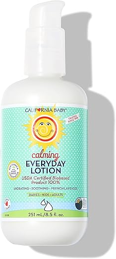 Loção Calmante | 100% Natural | Hidratante Suave para Pele Sensível do Bebê | Loção de Lavanda para Crianças | Amigável para Alergias | Calêndula Orgânica Aloe Vera | 251 mL / g - California Baby