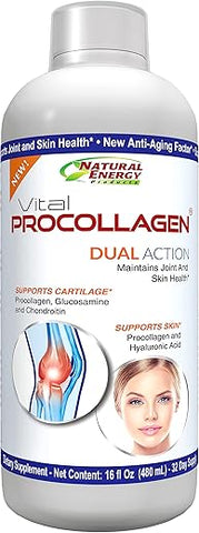 Procollagen - Vital Collagen: Suporte Articular, Auxílio para o Sono, Cuidados com a Pele/Peptídeos de Colágeno, Ácido Hialurônico, Glucosamina, Condroitina, Glicina, Magnésio, Boro