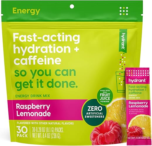 HYDRANT - Hydrant Energy 30 Stick Pack – Cafeína, Energia Instantânea 30 Sachês – 30g