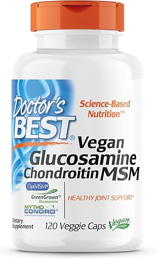 Doctor's BEST - Doctor’s Best Vegan Glucosamine Chondroitin MSM – Saúde das Articulações, Cabelo e Pele – 60 cápsulas