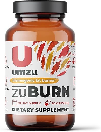 ZuBurn: Queimador de Gordura Termogênico para uma Composição Corporal Saudável | Ingredientes Naturais para Apoiar o Metabolismo, Aumentar a Queima de Calorias - UMZU