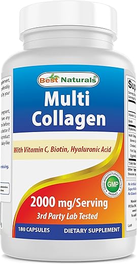 Best Naturals - Melhores Naturais – Colágeno Multi 2000mg para Mulheres – Comprimidos – Marca Primeiro