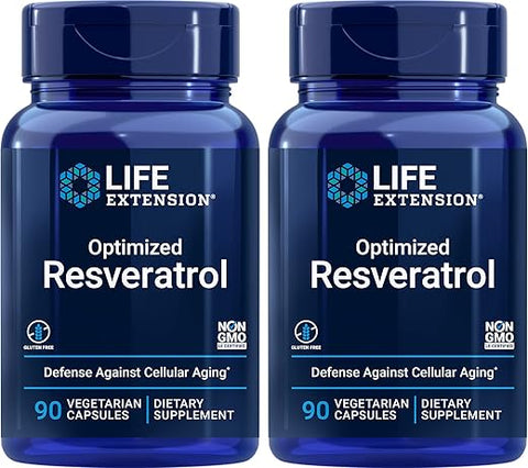 Resveratrol Otimizado, 90 Cápsulas (Pacote com 2) – Potencialize sua saúde com o Resveratrol Otimizado da Life Extension - Life Extension