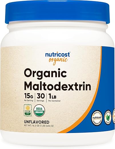 Pó de Maltodextrina Orgânica 454g – Sem Glúten, Não-OGM - Nutricost