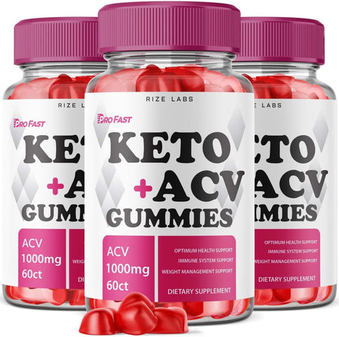 rize labs - (3 Pacotes) Gomas ProFast Keto – Pro Fast Keto ACV Gummies Avançado para Perda de Peso – Gomas Pro Fast Keto com Vinagre de Maçã – Forte para Queimar Gordura da Barriga (180 Gomas)