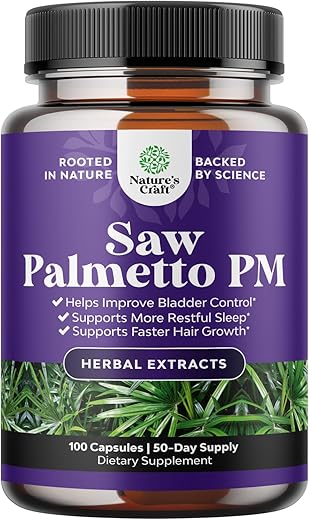 Natures Craft - Saw Palmetto Noturno para Homens – Extrato de Saw Palmetto para Próstata, Reduz a Frequência e Urgência da Micção Noturna e Bexiga Hiperativa com Licopeno