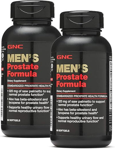 Fórmula para Próstata Masculina, Duplo Pack, 60 Softgels por Frasco, Suporta Função Reprodutiva Normal - GNC