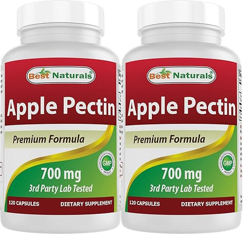 Apple Pectin 700 mg – Fibra Alimentar – Suporte Intestinal – 120 Cápsulas (Pack de 2) - Best Naturals