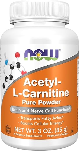 Suplementos, Pó de ALC (Acetil-L-Carnitina), Função Cerebral e das Células Nervosas*, 85g - NOW Foods