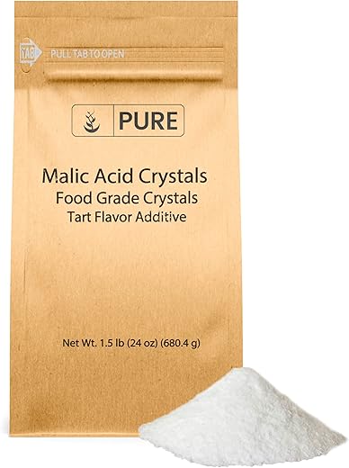 Ácido Málico (680g) Cristais Grau Alimentício, Sabor Tart - PURE ORIGINAL INGREDIENTS