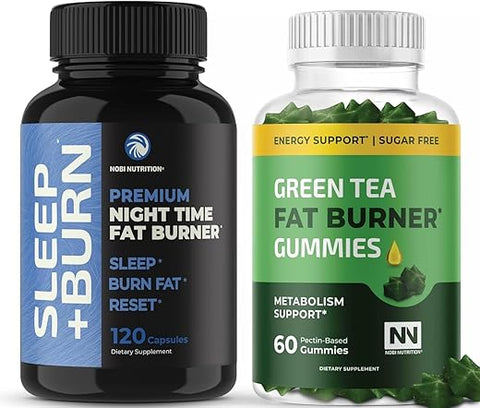 Nobi Nutrition - Gummies Emagrecedores de Chá Verde e Queimador de Gordura Noturno | Acelerador de Metabolismo 24/7 – Marca Green Tea
