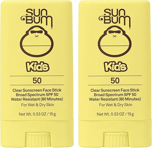 Protetor Solar Infantil Sun Bum FPS 50 Stick Facial Transparente | Aplicação Molhada ou Seca | Compatível com Recife 104 (Octinoxate) | 50g