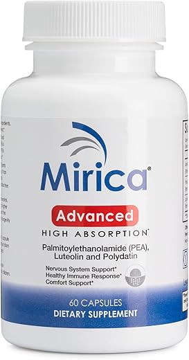 Advanced – Fórmula de Alta Absorção, Palmitoiletanolamida (PEA) Luteolina e Polidatina, Suporte ao Sistema Nervoso, 60ct - Mirica