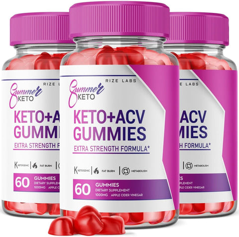 rize labs - Gummies de Verão Keto ACV (3 Pacotes) – Perda de Peso – Gummies de Verão – Gummies Keto ACV para Dieta de Barriga – Avaliações de Gummies AC – Gomitas Vegan Fórmula Avançada (180 Gummies)