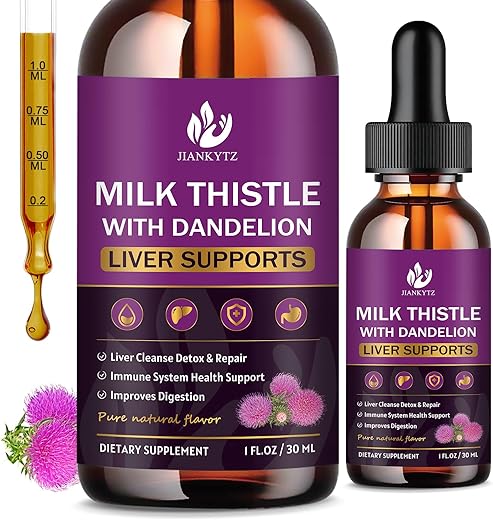 JIANKYTZ - Milk Thistle Cleanse Detox – Suplemento de Cardo Mariano para Limpeza do Fígado – 60 cápsulas de 500mg
