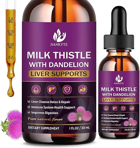 JIANKYTZ - Milk Thistle Cleanse Detox – Suplemento de Cardo Mariano para Limpeza do Fígado – 60 cápsulas de 500mg
