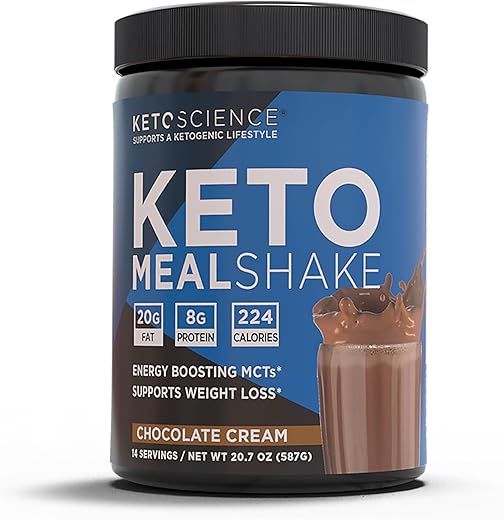 Shake de Refeição Cetogênica Sabor Chocolate, Rico em MCTs e Proteínas, Amigo do Keto e Paleo, Perda de Peso, (14 porções), Embalagem de 578g - Keto Science