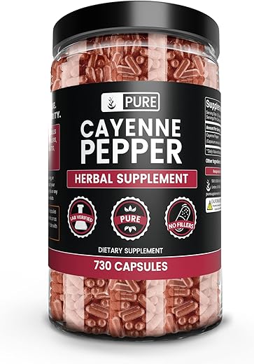 PURE ORIGINAL INGREDIENTS - Pimenta Caiena Pura de Ingredientes Originais (730 Cápsulas) Sem Preenchedores de Magnésio ou Arroz, Pura, Verificada em Laboratório | Marca: