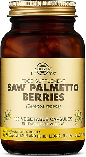SOLGAR - Solgar Saw Palmetto Berries – Cápsulas Vegetais 100 Unidades – Saúde Masculina – Potência Total – Não-OGM, Vegano, Sem Glúten, Sem Laticínios, Kosher – 100 Porções