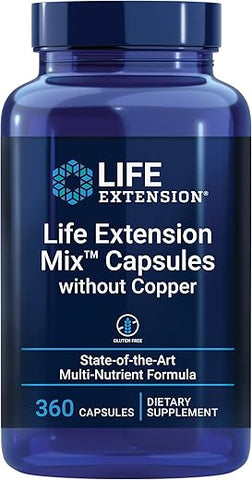 Mix™ Cápsulas Sem Cobre, Alta Potência, Vitaminas Avançadas, Minerais e Frutas - Life Extension