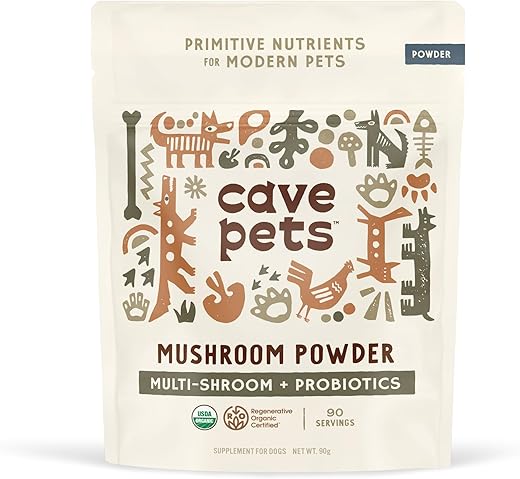 Cave Pets - Super Blend Powder – Suplemento Probiótico para Cães, Suporte à Imunidade e Saúde Digestiva, Multi-Shroom | Marca: Dog Probiotic