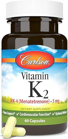 Vitamina K2, MK-4 (Menatetrenona), Suplemento de Vitamina K, Ósseo - Carlson