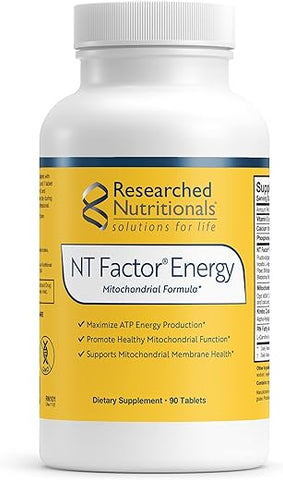 NT Factor Energy – Fórmula Avançada de Mitocôndrias para Promover Saúde Celular, Produção de ATP e Energia - Researched Nutritionals