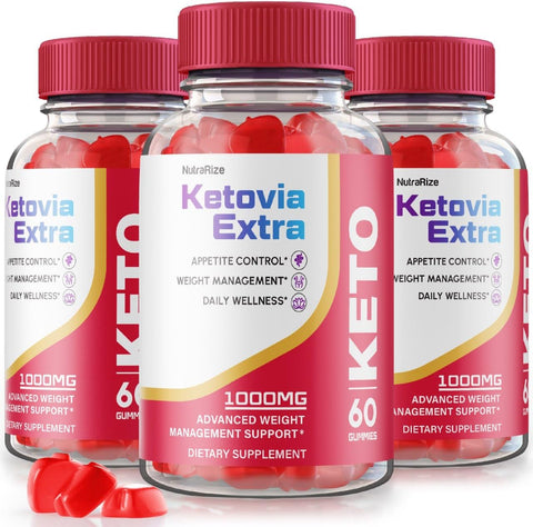 NutraRize - (3 Pacotes) Gomas Extra Ketovia – Gomas Extra ACV Ketovia, Gomas ACV Ketovia para Perda de Peso Avançada, Suplemento de Força Máxima, Goma Keto ACV Ketovia, Keto Via Extra