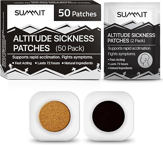 SUMMIT - Patches de Prevenção do Mal de Altitude Summit | Suporte para Acclimatação Rápida em Altitudes Elevadas, Aumenta a Captação de Oxigênio, Combate Sintomas do Mal de Altitude | Pacote com 50 Unidades
