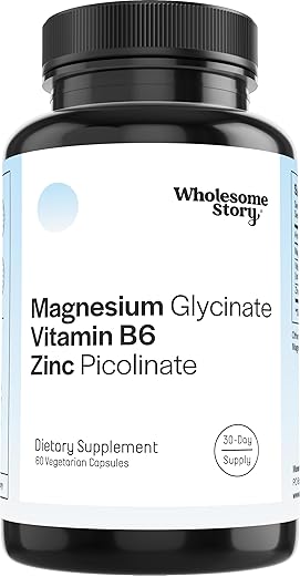 Wholesome Story - Suplementos de Zinco Picolinato e Magnésio Glicinato 3 em 1 com Vitamina B6 | Vitaminas de Magnésio e Zinco | Reprodutivo