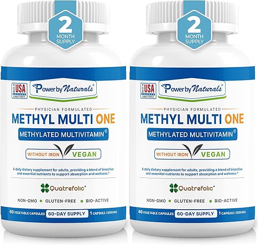 Methyl Multi One – Multivitamina Metilada com Metilfolato | 60 Cápsulas | Energia e Saúde | Vitaminas Metiladas | Alta Absorção - Power By Naturals