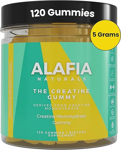 Gomas de Creatina Monohidratada Sem Açúcar 5g para Homens - Alafia Naturals