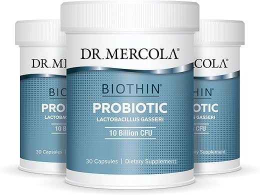 Biothin Probiótico 10 Bilhões UFC, 90 Porções (90 Cápsulas), Suplemento Alimentar, Suporte à Saúde Digestiva, Não GMO - Dr. Mercola