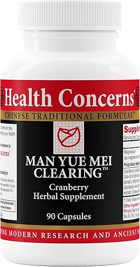 Health Concerns - Man Yue Mei Clearing – Suplemento de Cranberry para Saúde do Trato Urinário – 90 Cápsulas
