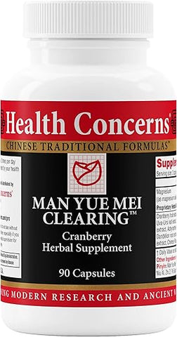 Health Concerns - Man Yue Mei Clearing – Suplemento de Cranberry para Saúde do Trato Urinário – 90 Cápsulas