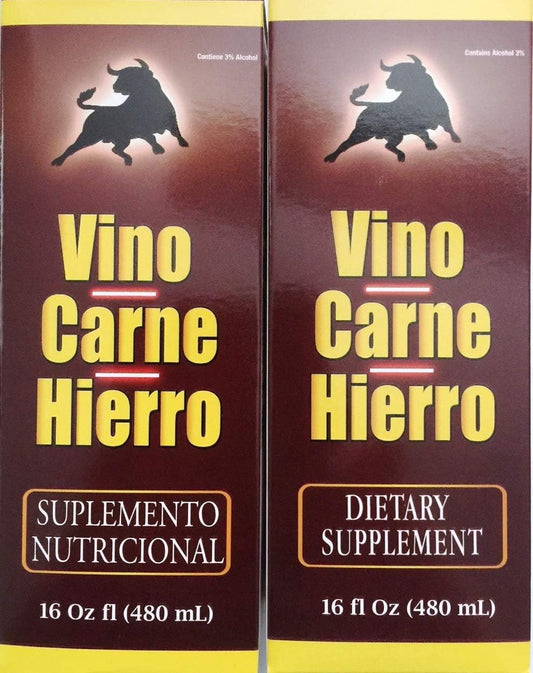 Vino - Carne Hierro 16 fl oz. 2-Pack – Embalagem de 473 ml (g) – Marca Carne Hierro