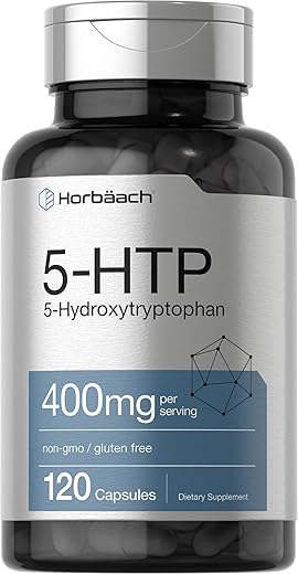 5HTP 400mg Cápsulas | 120 Unidades | Suplemento Extra Forte | Sem OGM, Sem Glúten | 5 Hidroxitriptofano - Horbäach