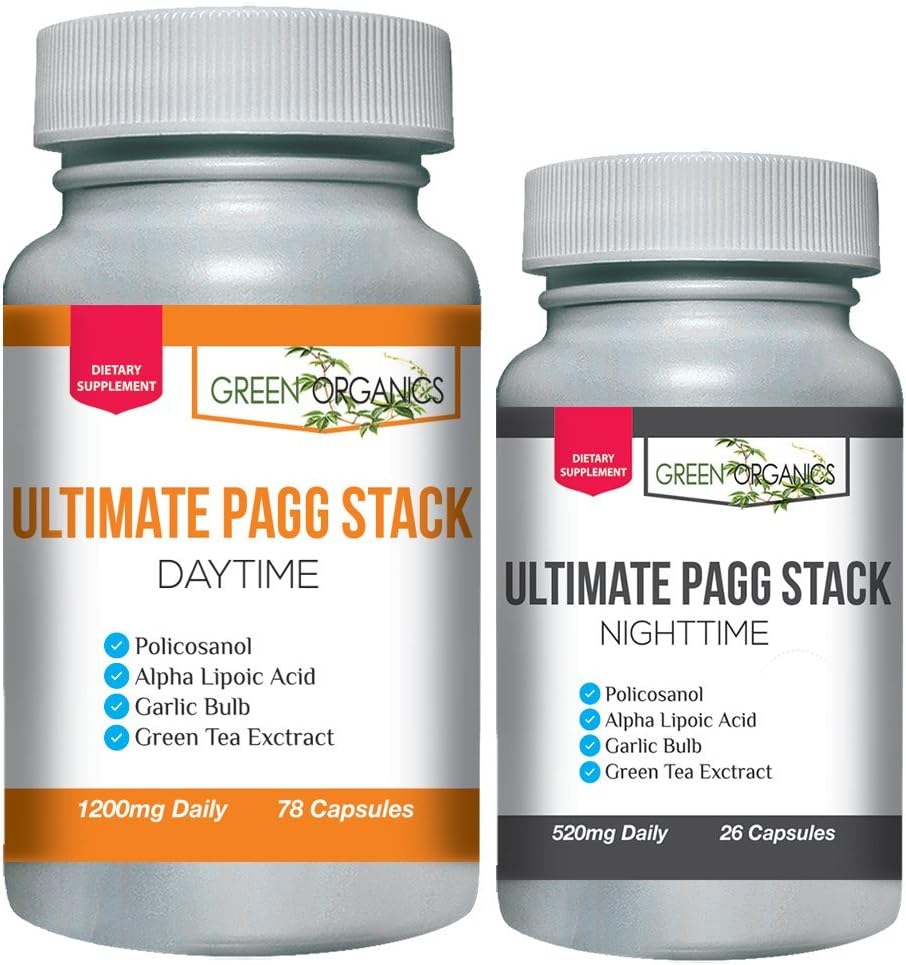 Green Organics - Ultimate PAGG Stack™ 4 Hour Body – Policosanol, Ácido Alfa Lipóico, Flavonóis de Chá Verde, Extrato de Alho | Tim Ferriss