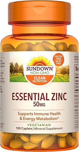 Zinc 50mg – Saúde Imune e Antioxidante – 100 Comprimidos (Pacote com 3) - Sundown