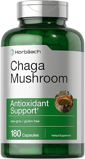 Cápsulas de Cogumelo Chaga | 180 Unidades | Não-OGM | Marca Horbäach - Horbäach