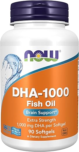 Suplementos, Suporte Cerebral DHA 1.000, Extra Forte, 1.000 mg DHA, 90 Softgels - NOW Foods