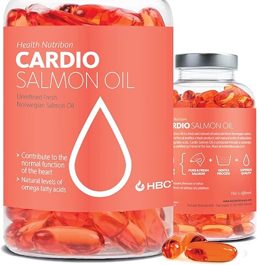 Hofseth BioCare - Óleo de Peixe Ômega 3 Triplo Forte Cardio – 1000mg, Óleo de Salmão Norueguês com EPA, DHA | Saúde do Coração | 100% Natural | Alta Concentração de Ômega 3 | Marca Cardio