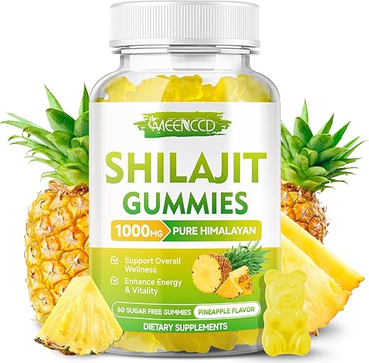 MEENCCD - Shilajit Gummies 1000mg: Gomas de Shilajit Puro do Himalaia para Homens – 60g