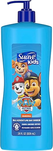 Kids Paw Patrol Adventure 3-em-1 Shampoo, Condicionador, Sabonete Líquido 800ml (Pacote com 4) - Suave