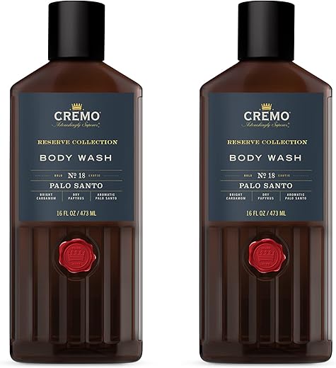 Palo Santo Body Wash 16 Fl Oz (2-Pack) – Cardamom, Papyrus e Palo Santo Aromático – Reserve Collection – 480 ml (2×240 ml) - Cremo