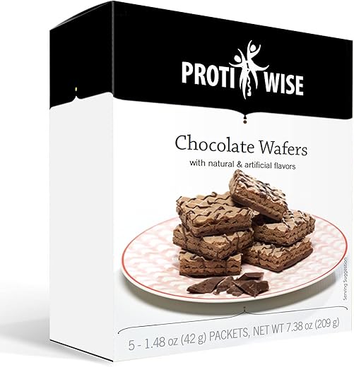 Barra Crocante de Wafer com Proteína | 5 Unidades | Perda de Peso, Dieta KETO Amigável, Lanche Controlador de Fome | 200 Calorias, 15g Proteína, Baixo Carboidrato, Baixo Açúcar (Chocolate) - ProtiWise