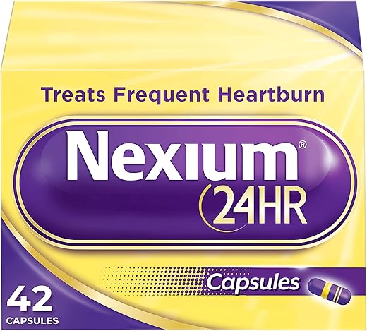 24HR: Cápsulas para Alívio de Azia com Redutor de Ácido para Proteção Durante o Dia e a Noite – 42 Unidades - Nexium