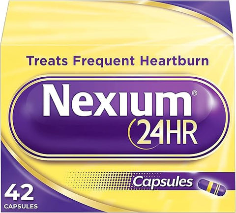 24HR: Cápsulas para Alívio de Azia com Redutor de Ácido para Proteção Durante o Dia e a Noite – 42 Unidades - Nexium